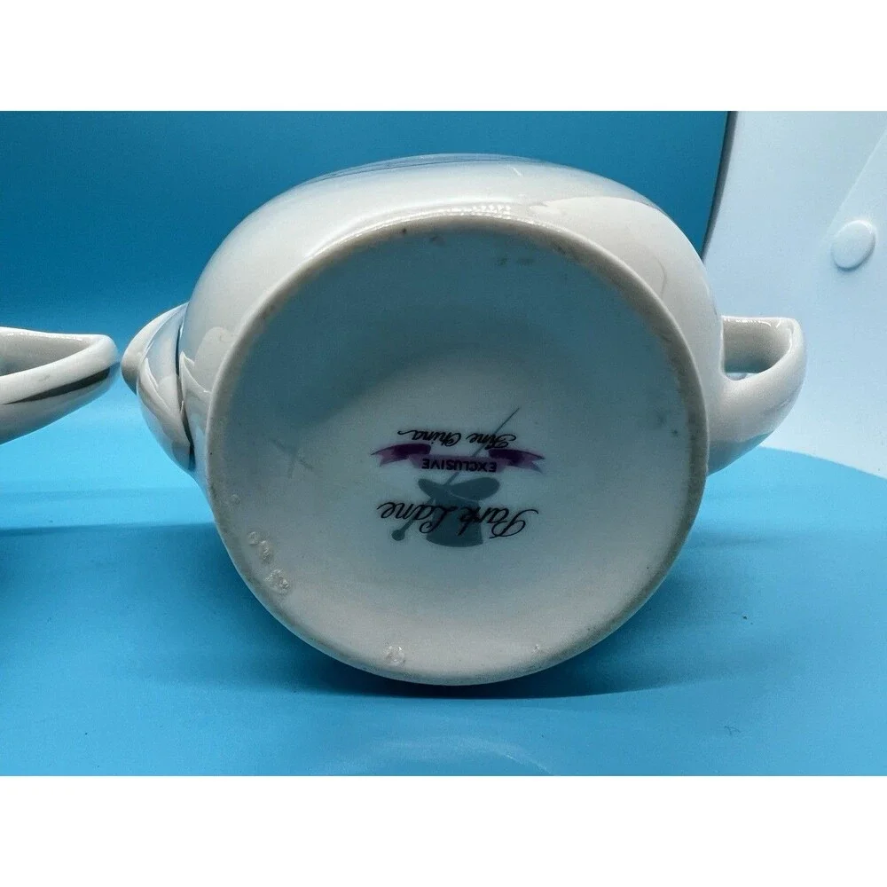 Vintage mcm Pink Silver  Cream Pitcher & Sugar Bowl Set ivory swirls modern